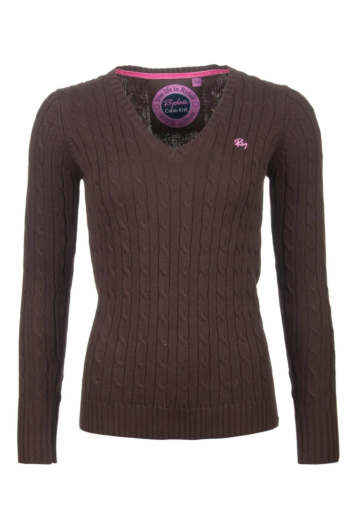 Ladies Cable Knit V Neck Jumper